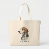 Anpassbare Beagle-Leinwand-Tasche Jumbo Stoffbeutel (Vorne)