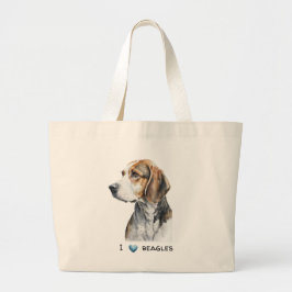 Anpassbare Beagle-Leinwand-Tasche Jumbo Stoffbeutel