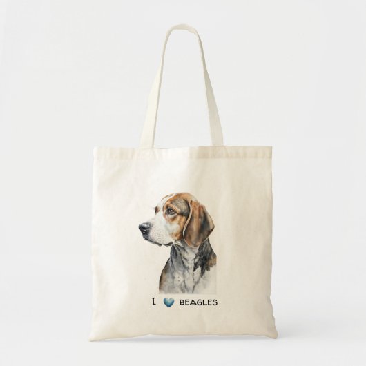 Anpassbare Beagle-Leinwand-Tasche Tragetasche (Vorne)