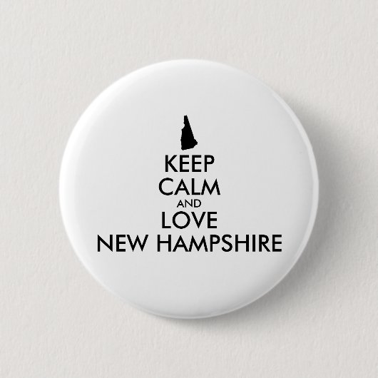 Anpassbare BEHALT-CALM und LIEBE NEU HAMPSHIRE Button (Vorderseite)