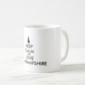 Anpassbare BEHALT-CALM und LIEBE NEU HAMPSHIRE Kaffeetasse (VorderseiteRechts)