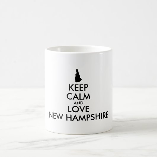 Anpassbare BEHALT-CALM und LIEBE NEU HAMPSHIRE Kaffeetasse (Mittel)