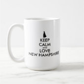 Anpassbare BEHALT-CALM und LIEBE NEU HAMPSHIRE Kaffeetasse (Links)
