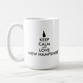 Anpassbare BEHALT-CALM und LIEBE NEU HAMPSHIRE Kaffeetasse
