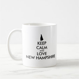 Anpassbare BEHALT-CALM und LIEBE NEU HAMPSHIRE Kaffeetasse