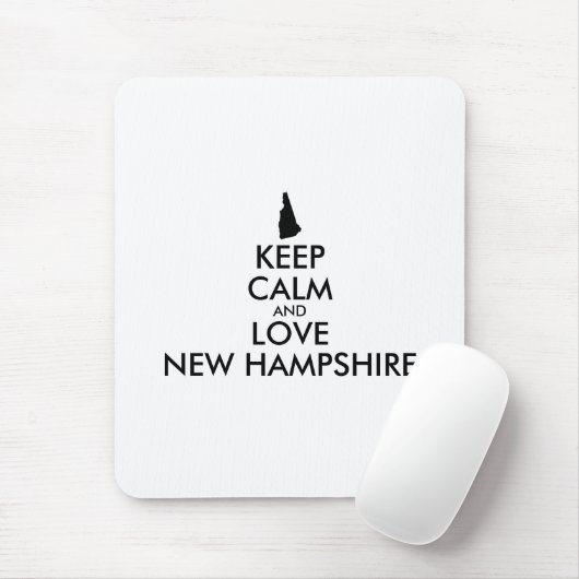 Anpassbare BEHALT-CALM und LIEBE NEU HAMPSHIRE Mousepad (Mit Mouse)