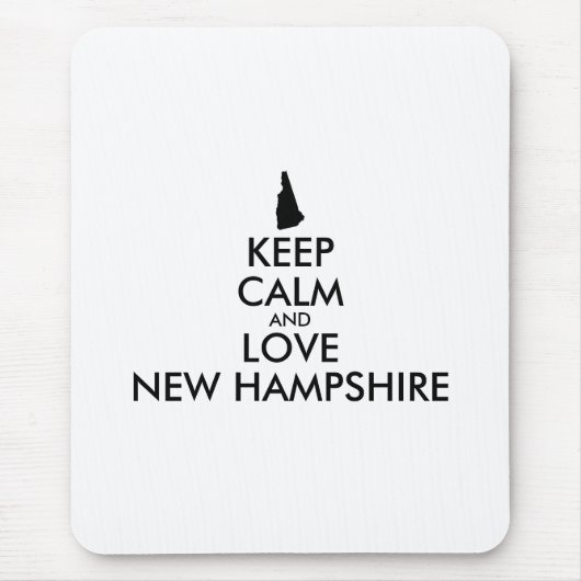 Anpassbare BEHALT-CALM und LIEBE NEU HAMPSHIRE Mousepad (Vorne)