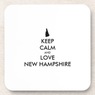 Anpassbare BEHALT-CALM und LIEBE NEU HAMPSHIRE Untersetzer