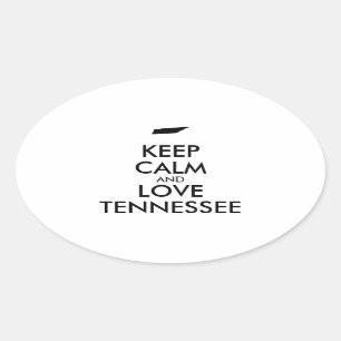Anpassbare BEHALT-CALM und LIEBE TENNESSEE Ovaler Aufkleber
