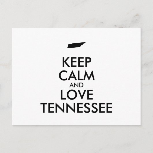 Anpassbare BEHALT-CALM und LIEBE TENNESSEE Postkarte (Vorderseite)