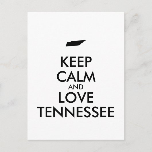 Anpassbare BEHALT-CALM und LIEBE TENNESSEE Postkarte (Vorderseite)