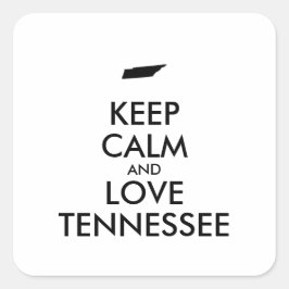 Anpassbare BEHALT-CALM und LIEBE TENNESSEE Quadratischer Aufkleber