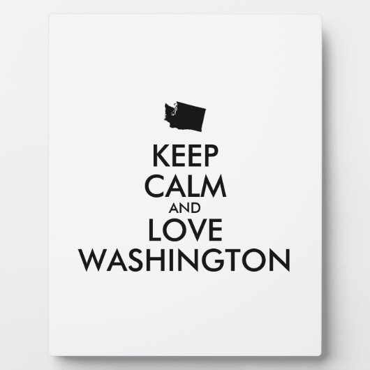 Anpassbare BEHALT-CALM und LIEBE WASHINGTON Fotoplatte (Vorderseite)