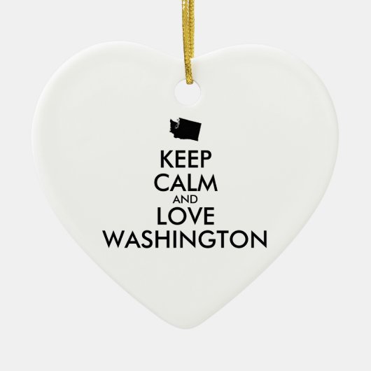 Anpassbare BEHALT-CALM und LIEBE WASHINGTON Keramik Ornament (Vorne)