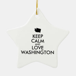Anpassbare BEHALT-CALM und LIEBE WASHINGTON Keramikornament