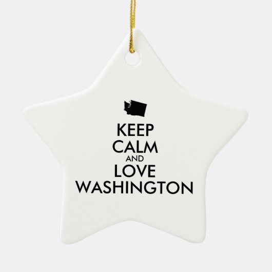 Anpassbare BEHALT-CALM und LIEBE WASHINGTON Keramikornament (Vorne)