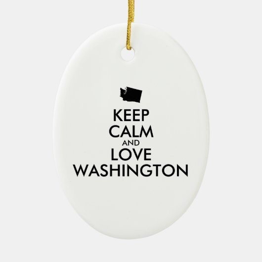 Anpassbare BEHALT-CALM und LIEBE WASHINGTON Keramikornament (Vorne)