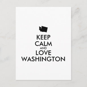 Anpassbare BEHALT-CALM und LIEBE WASHINGTON Postkarte