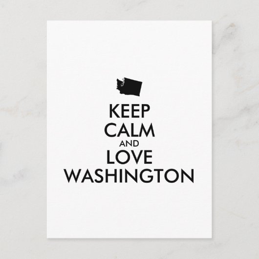 Anpassbare BEHALT-CALM und LIEBE WASHINGTON Postkarte (Vorderseite)