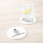 Anpassbare BEHALT-CALM und LIEBE WASHINGTON Sandstein Untersetzer (Seite)