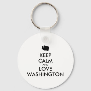 Anpassbare BEHALT-CALM und LIEBE WASHINGTON Schlüsselanhänger