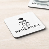 Anpassbare BEHALT-CALM und LIEBE WASHINGTON Untersetzer (Linke Seite)