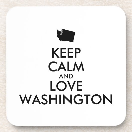 Anpassbare BEHALT-CALM und LIEBE WASHINGTON Untersetzer (Vorderseite)