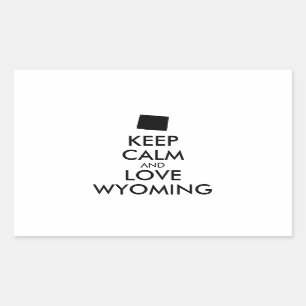 Anpassbare BEHALT-CALM- und LIEBE-WYOMING Rechteckiger Aufkleber