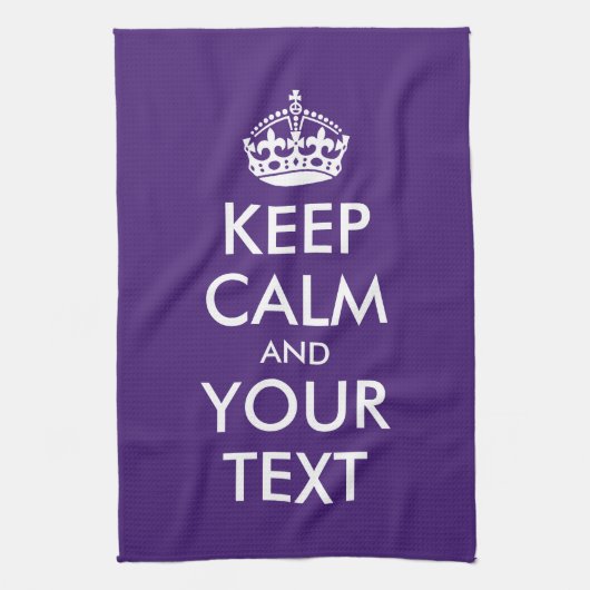 Anpassbare BEHALTEN CALM und IHRER TEXT Handtuch (Vertikal)