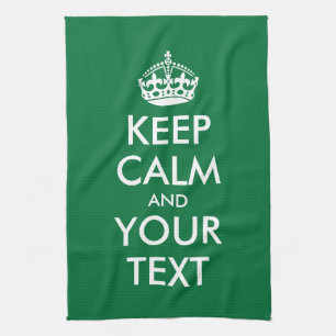 Anpassbare BEHALTEN CALM und IHRER TEXT Küchentuch