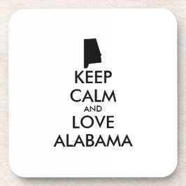Anpassbare BEHALTEN CALM und LIEBE ALABAMA Getränkeuntersetzer