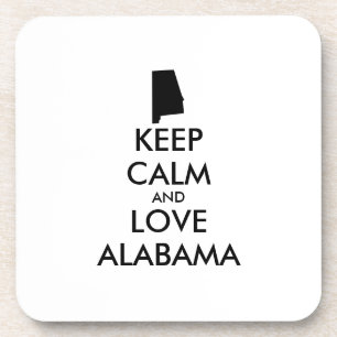 Anpassbare BEHALTEN CALM und LIEBE ALABAMA Getränkeuntersetzer