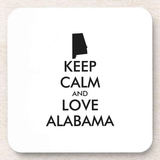 Anpassbare BEHALTEN CALM und LIEBE ALABAMA Getränkeuntersetzer (Vorderseite)