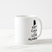 Anpassbare BEHALTEN CALM und LIEBE ALABAMA Kaffeetasse (VorderseiteRechts)