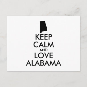 Anpassbare BEHALTEN CALM und LIEBE ALABAMA Postkarte