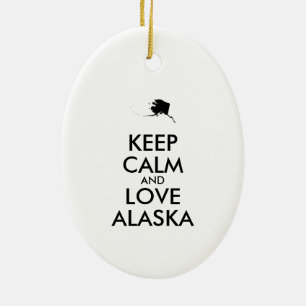 Anpassbare BEHALTEN CALM und LIEBE ALASKA Keramik Ornament