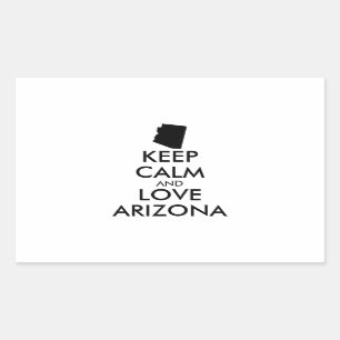 Anpassbare BEHALTEN CALM und LIEBE ARIZONA Rechteckiger Aufkleber