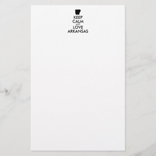 Anpassbare BEHALTEN CALM und LIEBE ARKANSAS Briefpapier (Vorderseite)