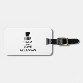 Anpassbare BEHALTEN CALM und LIEBE ARKANSAS Gepäckanhänger