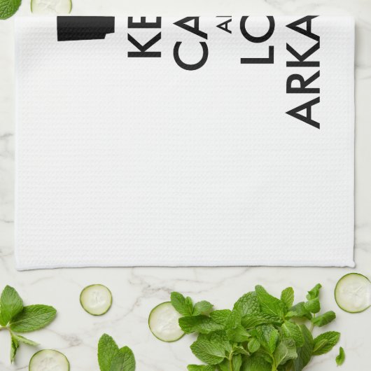 Anpassbare BEHALTEN CALM und LIEBE ARKANSAS Geschirrtuch (Gefaltet)