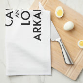 Anpassbare BEHALTEN CALM und LIEBE ARKANSAS Geschirrtuch (Viertel Falte)