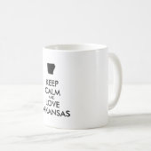 Anpassbare BEHALTEN CALM und LIEBE ARKANSAS Kaffeetasse (VorderseiteRechts)