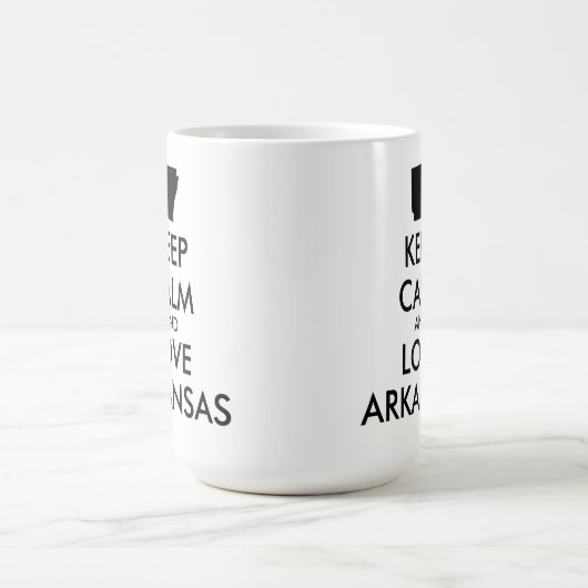 Anpassbare BEHALTEN CALM und LIEBE ARKANSAS Kaffeetasse (Mittel)
