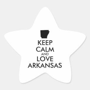 Anpassbare BEHALTEN CALM und LIEBE ARKANSAS Stern-Aufkleber