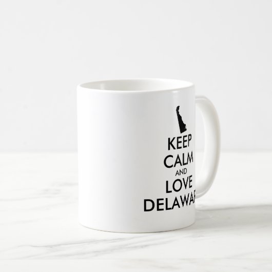 Anpassbare BEHALTEN CALM- und LIEBE-DELAWARE Kaffeetasse (VorderseiteRechts)