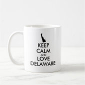 Anpassbare BEHALTEN CALM- und LIEBE-DELAWARE Kaffeetasse (Links)