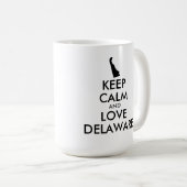 Anpassbare BEHALTEN CALM- und LIEBE-DELAWARE Kaffeetasse (VorderseiteRechts)
