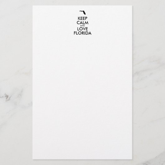 Anpassbare BEHALTEN CALM und LIEBE FLORIDA Briefpapier (Vorderseite)