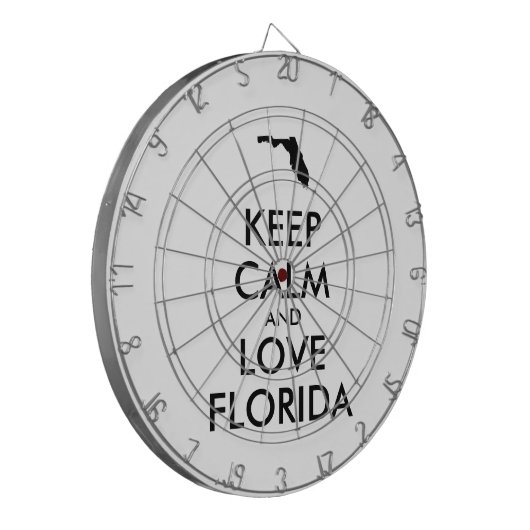 Anpassbare BEHALTEN CALM und LIEBE FLORIDA Dartscheibe (Vorderseite Links)