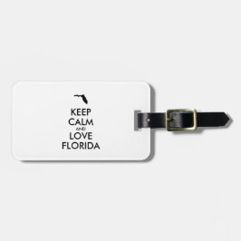 Anpassbare BEHALTEN CALM und LIEBE FLORIDA Gepäckanhänger